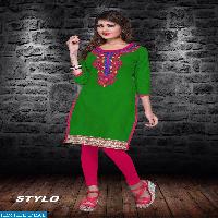 Stylo Cotton With Embroidery long kurtis